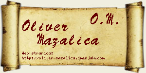 Oliver Mazalica vizit kartica